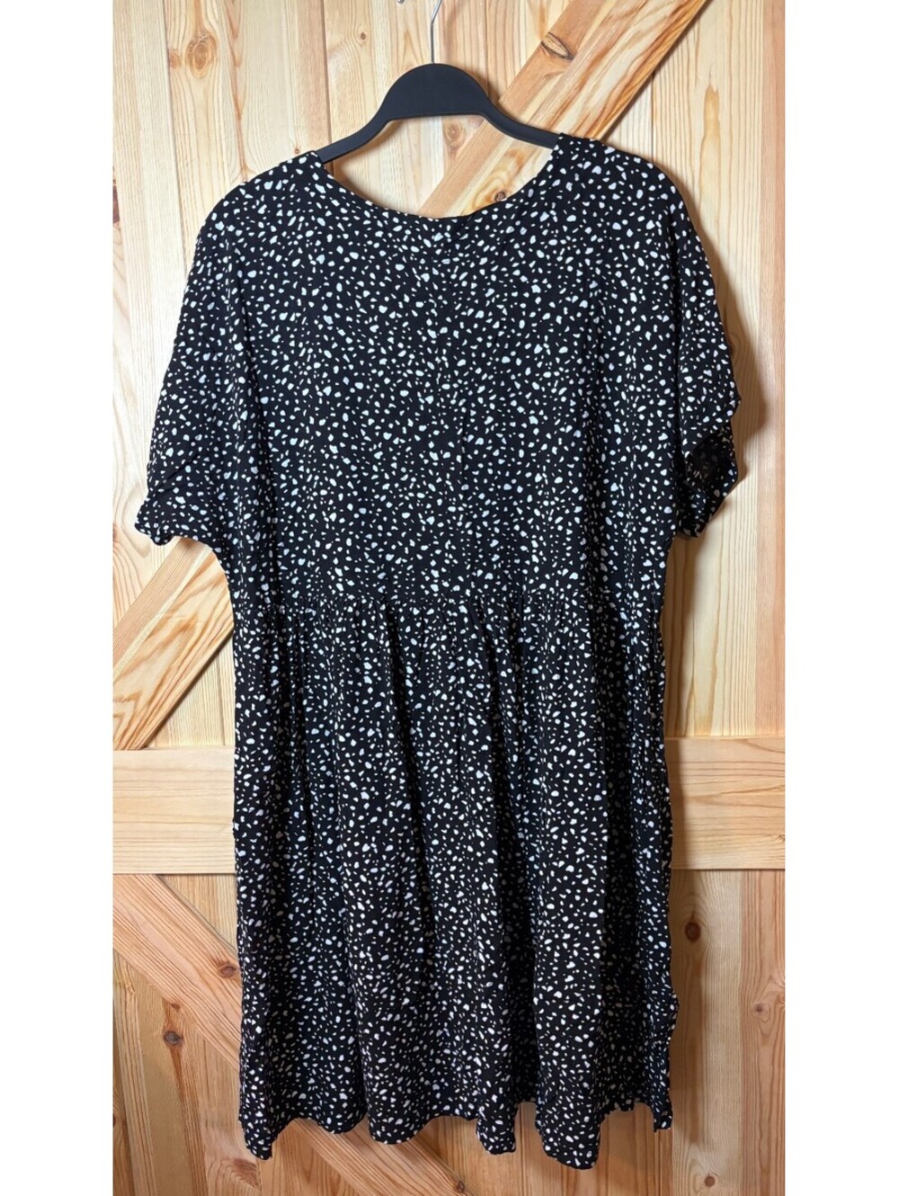 Terra & Sky black speckled short sleeve dress Size 0X